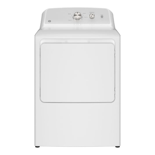 Secadora eléctrica de carga superior GE GTD38EASWWS de 7,2 pies cúbicos con ventilación de hasta 120 pies - Color blanco