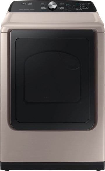Secadora eléctrica Samsung DVE52A5500C de 7,4 pies cúbicos con Steam Sanitize+, color champán, con certificación ENERGY STAR