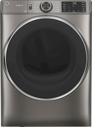 GE GFD65GSPNSN 7.8 cu.ft. Front Load 12-Cycle Gas Dryer with Steam - Satin Nickel