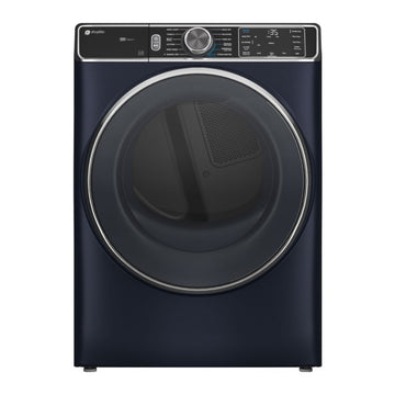 Secadora a gas inteligente de carga frontal GE Profile PFD87GSPVRS con ciclo de vapor y desinfección - Azul zafiro