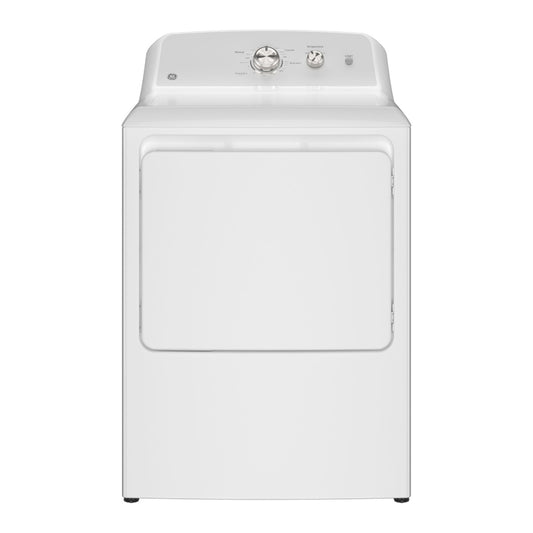 Secadora a gas GE GTD38GASWWS de carga superior de 7,2 pies cúbicos con ventilación de hasta 120 pies - Color blanco