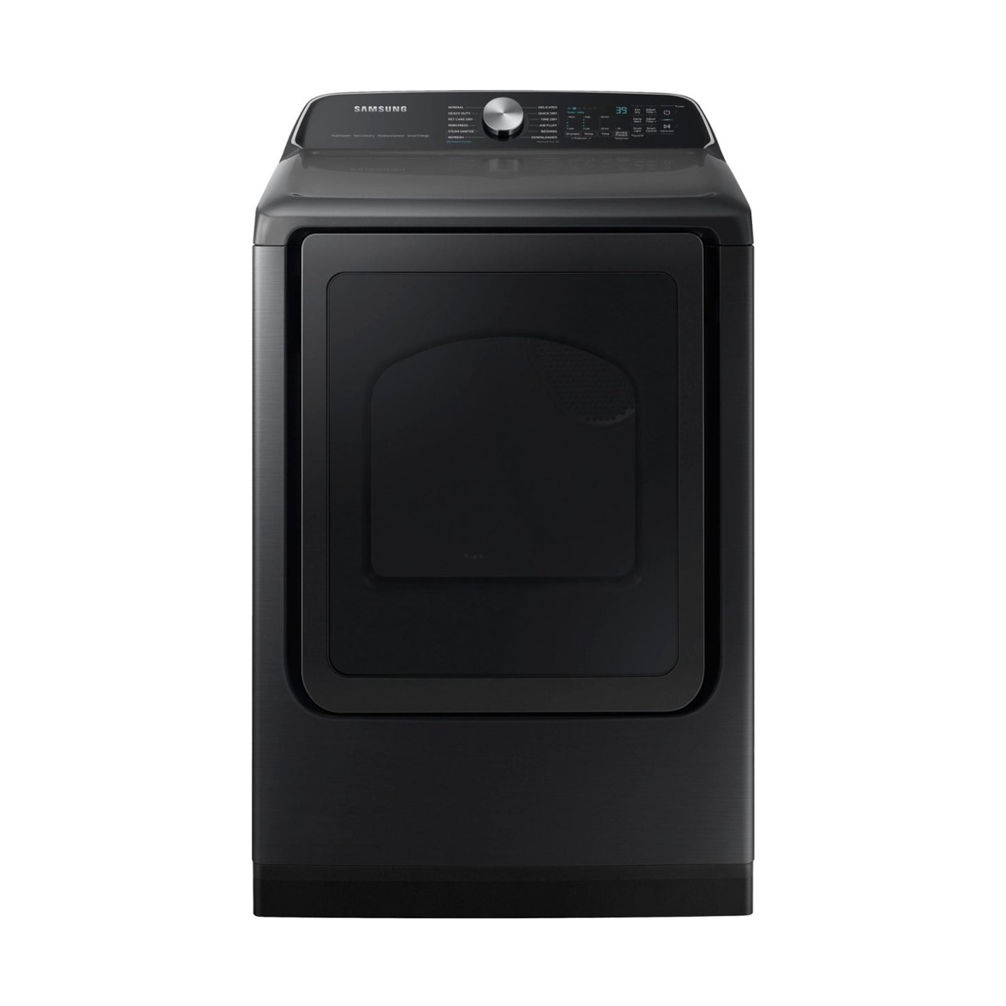 Secadora a gas Samsung de carga frontal inteligente de 7,4 pies cúbicos con Steam Sanitize+ - Negro cepillado