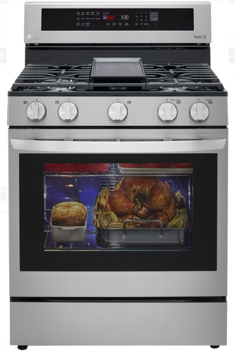 LG LRGL5825F 5.8 cu. ft. Freestanding Natural Gas Range with 5 Burners - Stainless Steel