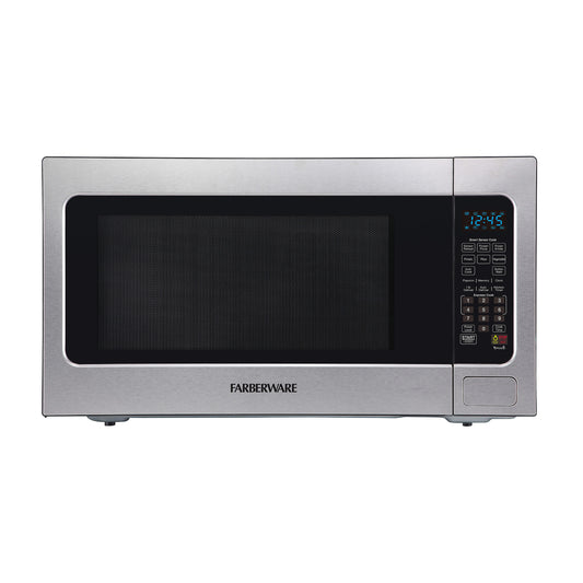 Horno microondas de encimera Farberware de 2,2 pies cúbicos y 1200 W con sensor de cocción - Acero inoxidable