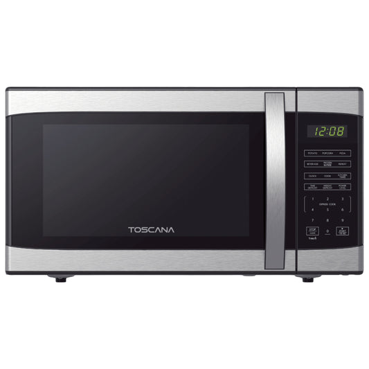 Horno microondas de encimera de 1,1 pies cúbicos y 1000 vatios Toscana TCCMWB11S210 - Acero inoxidable/negro