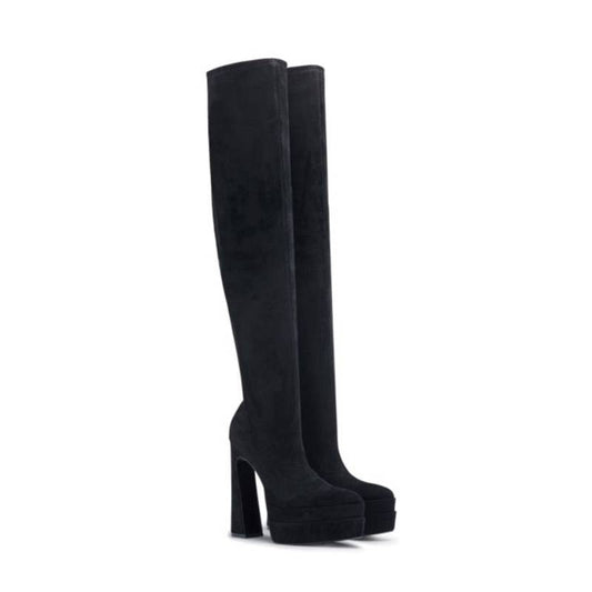 Botas de tacón de bloque Mistti para mujer de D'Amelio (talla 6,5) - Negro