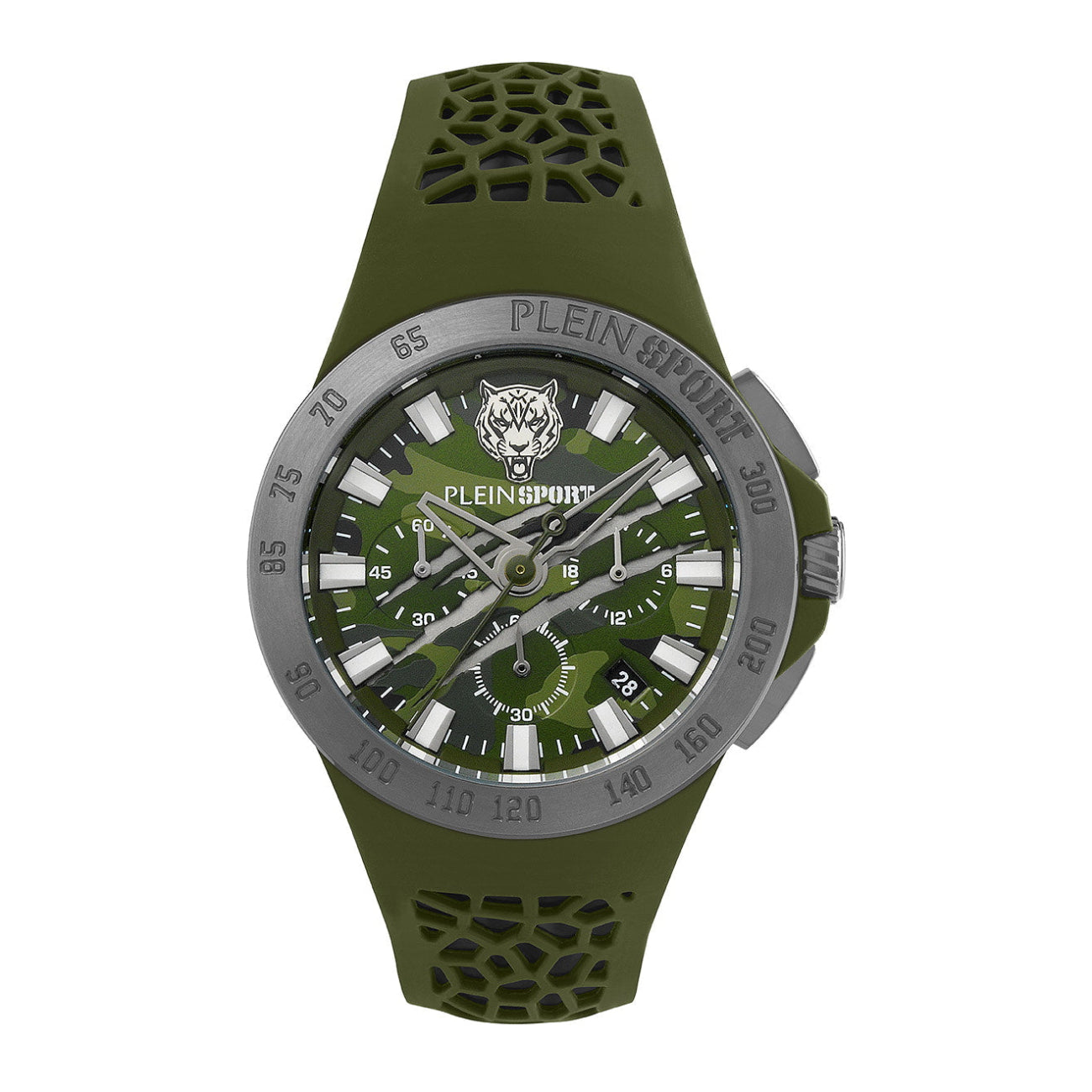 Reloj cronógrafo de cuarzo para hombre Plein Sport Thunderstorm de 43 mm, color verde