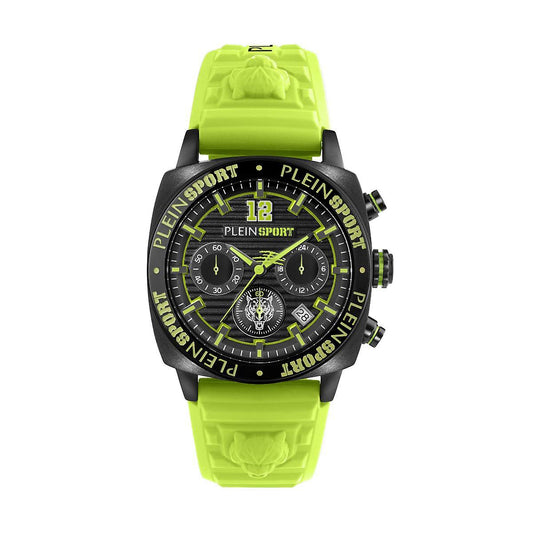 Plein Sport Wildcat Chronograph Men's 40mm Quartz Green Strap Watch - Black