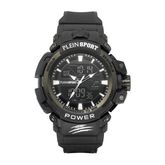 Plein Sport Combat Men's 50mm Quartz Strap Watch - Black