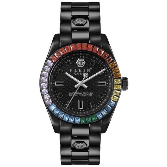 Reloj Philipp Plein Queen de cuarzo con pulsera de 36 mm para mujer, color negro
