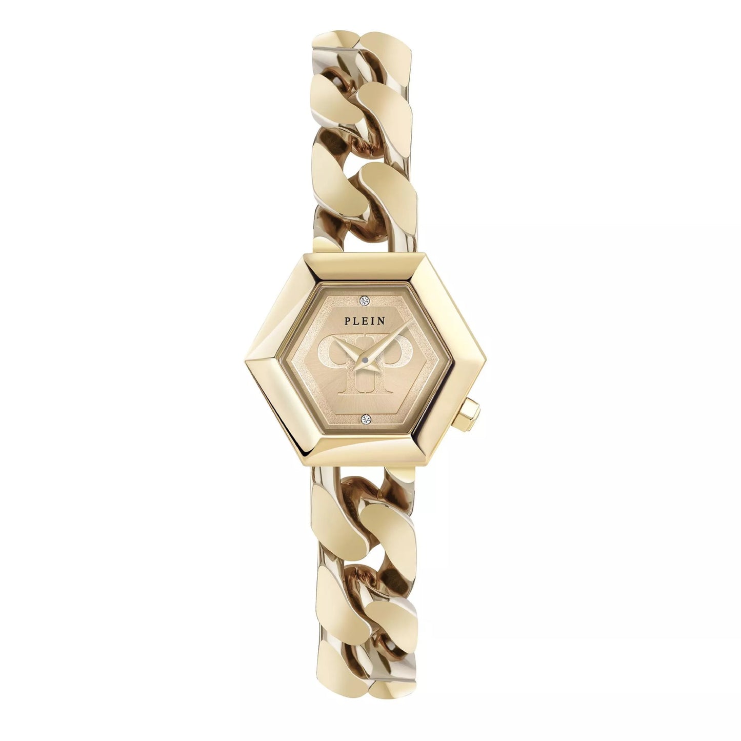 Reloj de pulsera de dos manecillas para mujer Philipp Plein The Hexagon Groumette de 28 mm - Dorado