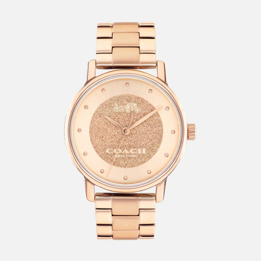 Reloj de pulsera de cuarzo Coach Grand para mujer de 36 mm - Oro rosa