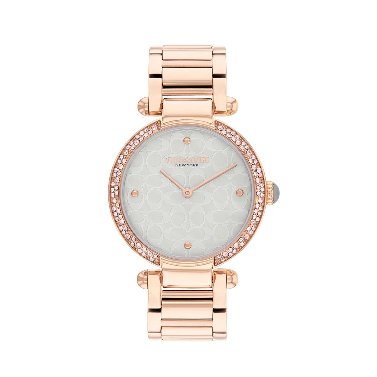 Reloj de pulsera con esfera gris y oro rosa para mujer Coach Cary