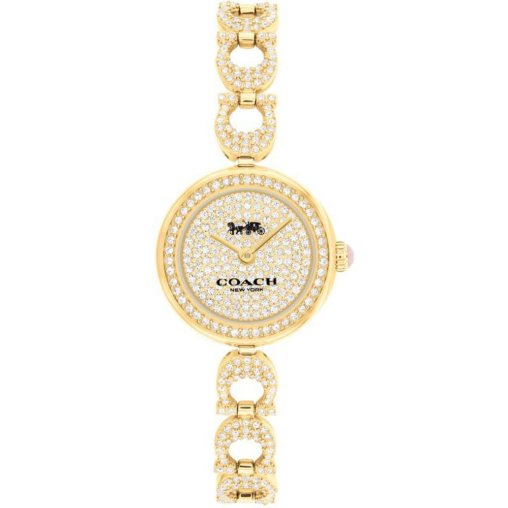 Reloj de pulsera de cristal de cuarzo de 23 mm para mujer Coach Gracie - Dorado