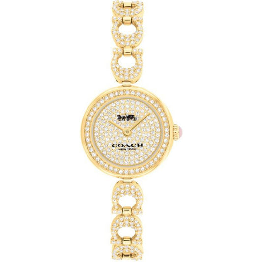 Reloj de pulsera de cristal de cuarzo de 23 mm para mujer Coach Gracie - Dorado