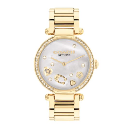 Coach Cary Women's 34mm Gold-Tone Bracelet Watch - Mother of Pearl Dial