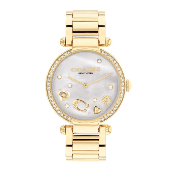 Coach Cary Women's 34mm Gold-Tone Bracelet Watch - Mother of Pearl