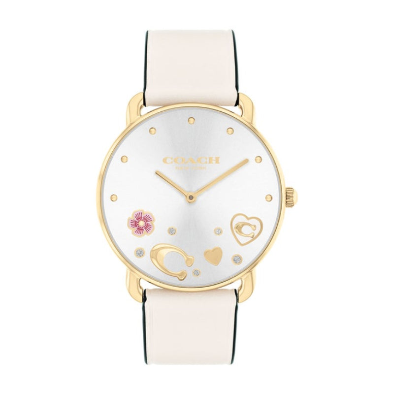 Reloj de mujer Coach Elliot con correa de 36 mm, color blanco