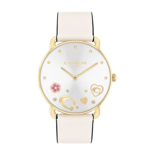 Reloj de mujer Coach Elliot con correa de 36 mm, color blanco