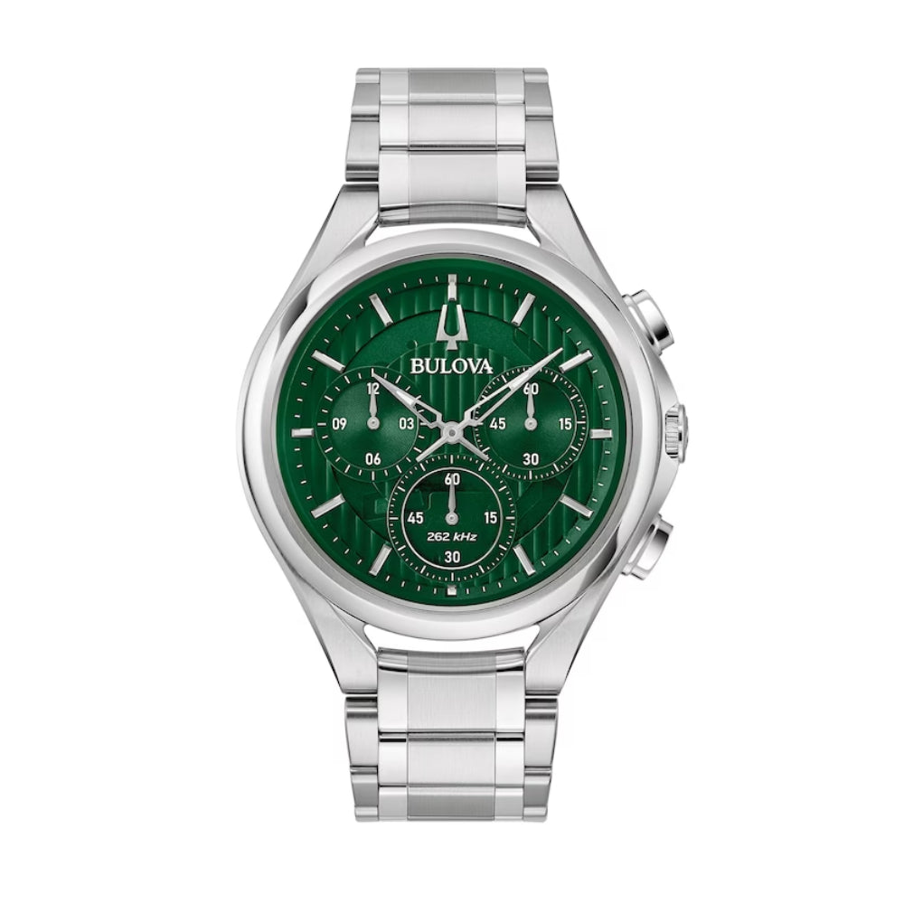 Bulova Curv Men's 44mm Stainless Steel Bracelet Watch - Green Dial