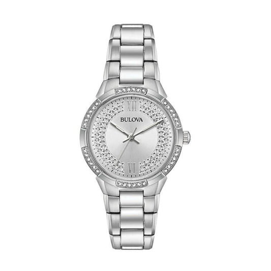 Bulova Women's 30mm Crystal Quartz Bracelet Watch - Silver