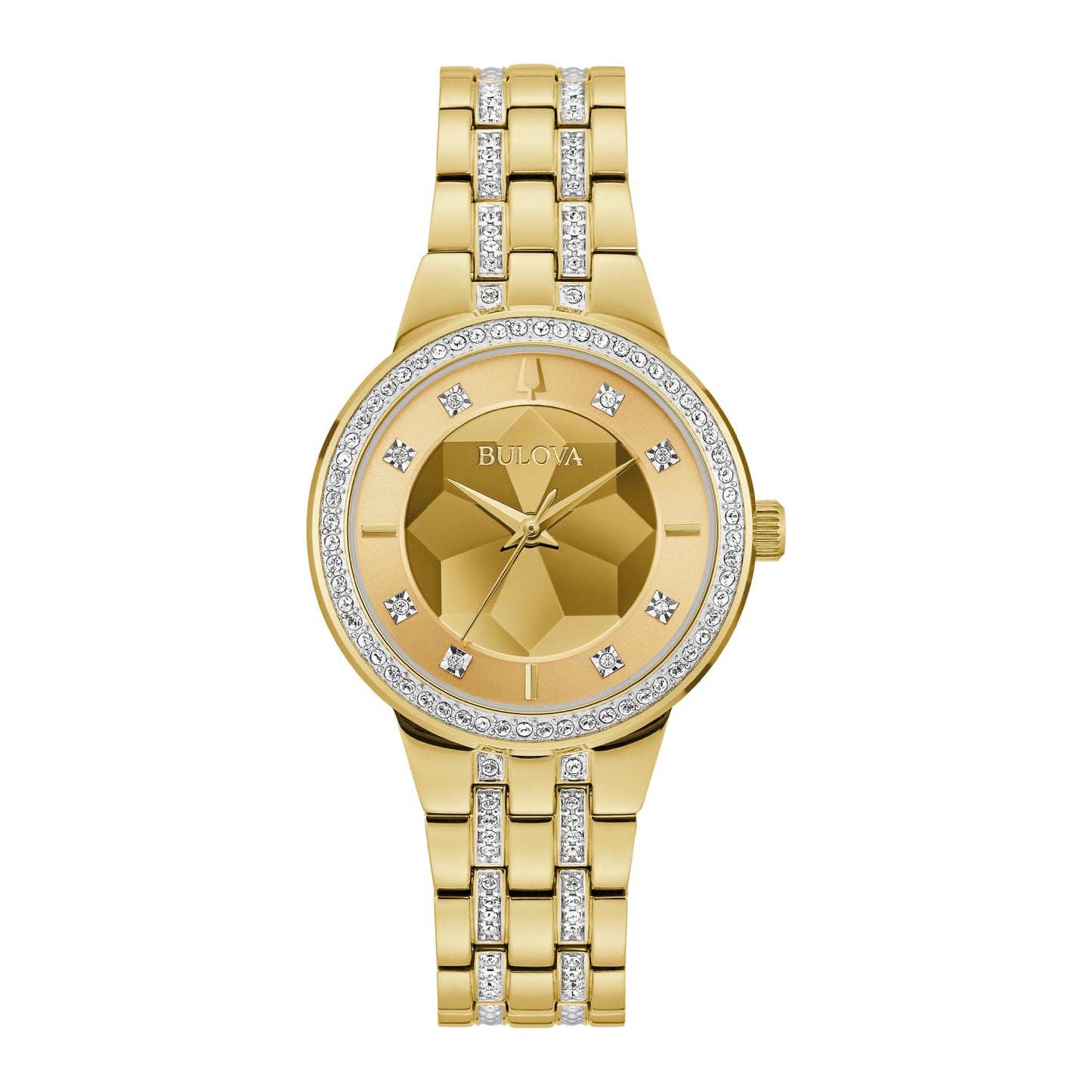 Bulova Phantom Crystal Women's 32.5mm Gold Bracelet Watch - Champagne Dial