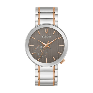 Reloj de pulsera de dos tonos con tres manecillas y esfera gris Bulova Latin Grammy para mujer de 35 mm