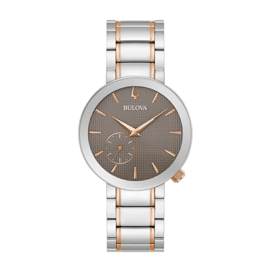 Reloj de pulsera de dos tonos con tres manecillas y esfera gris Bulova Latin Grammy para mujer de 35 mm