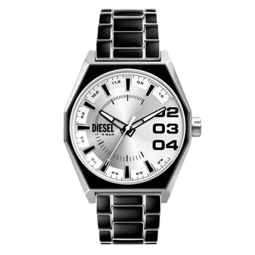 Diesel Scraper Men's 43mm Quarts Strap Watch - Black/Silver