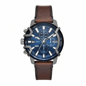 Reloj cronógrafo Diesel Griffed de 42 mm con correa de piel para hombre, color marrón