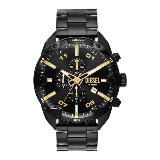 Diesel Spiked Men's 49mm Chronograph Bracelet Watch - Black