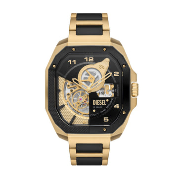 Diesel Flayed Men's 47mm Automatic Stainless Steel Bracelet Watch - Black/Gold