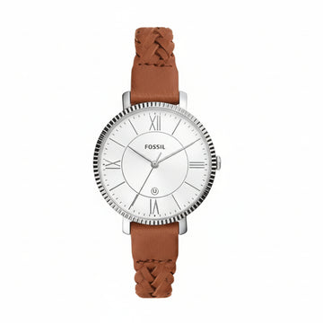 Reloj de cuarzo con correa de piel y tres manecillas para mujer Fossil Jacqueline de 36 mm con fecha - Marrón