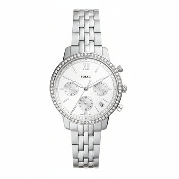 Reloj cronógrafo Fossil Neutra para mujer, de 36 mm, con pulsera de acero inoxidable - Plateado