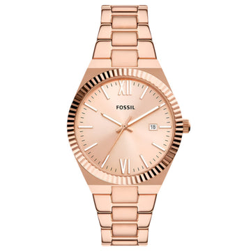 Fossil Scarlette Women's 38mm Three-Hand Date Bracelet Watch - Rose Gold