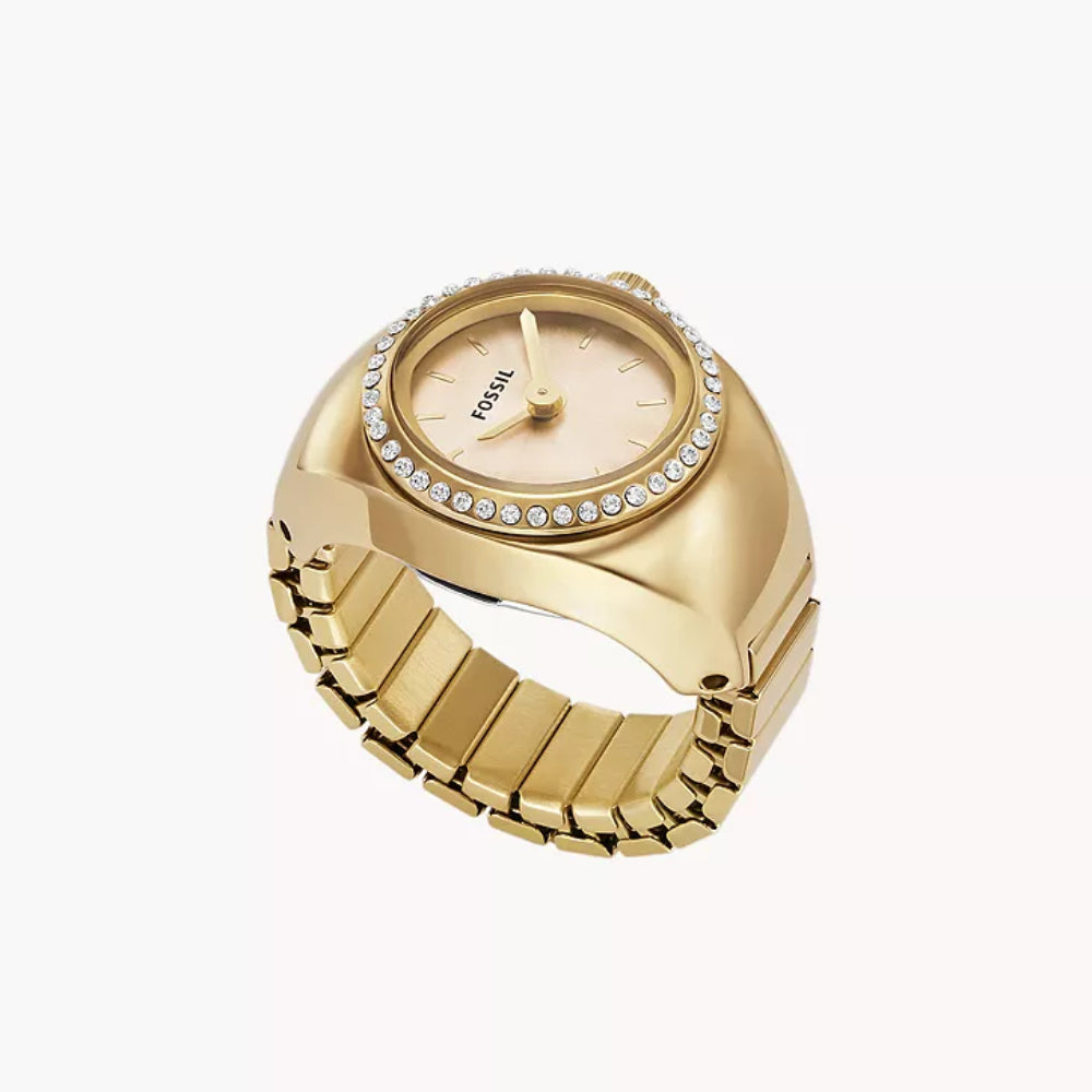 Fossil Women's 15mm Two-Hand Watch Ring - Gold