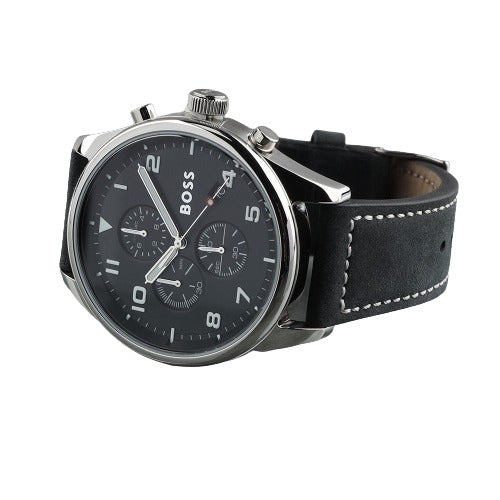 Reloj cronógrafo con pulsera de 44 mm para hombre de Hugo Boss, color negro 