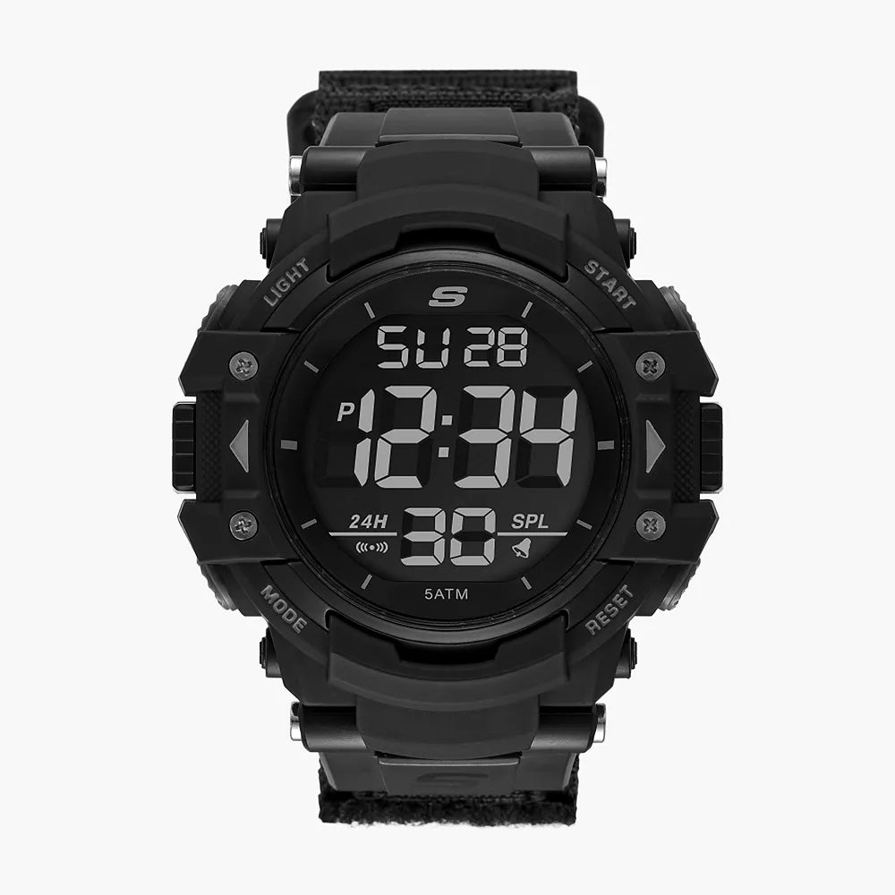 Skechers Keats Men's 55mm Digital Strap Watch - Black