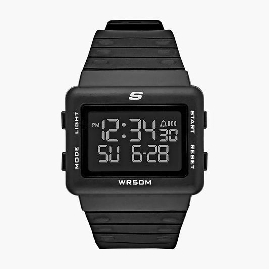 Reloj digital con correa Skechers Larson para hombre, 44 mm, color negro