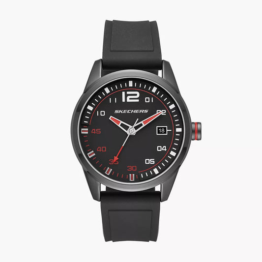 Reloj analógico Skechers Slauson para hombre, correa de 45 mm, color negro