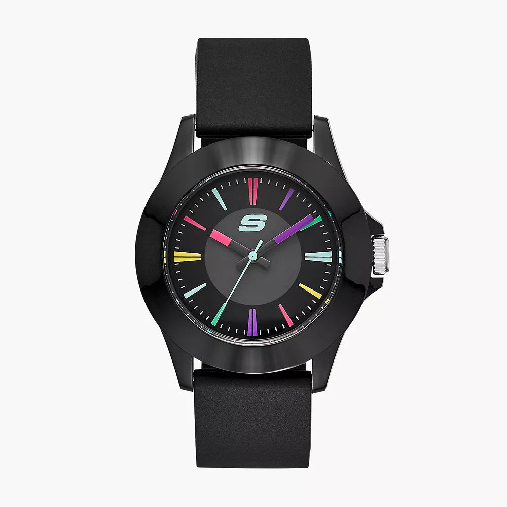 Reloj analógico Skechers Rosencrans para hombre, correa de 40 mm, con detalles multicolor, color negro