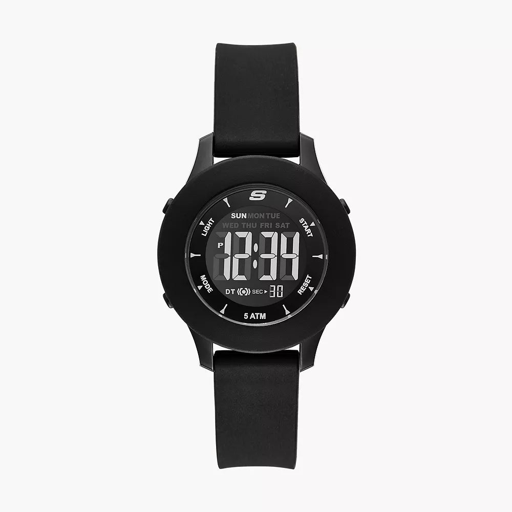 Skechers Rosencrans Women's 37mm Digital Strap Watch - Black