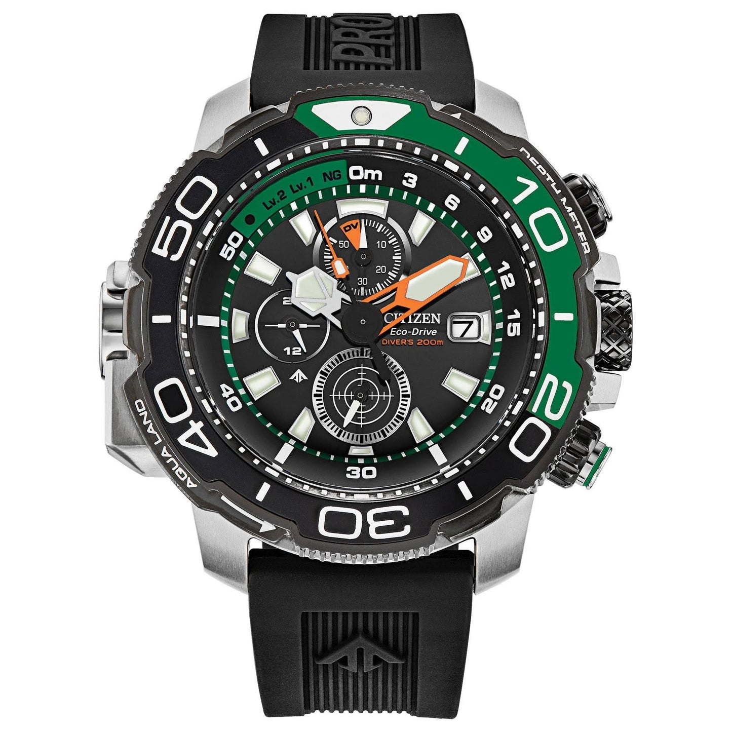 Reloj Citizen Promaster Aqualand Eco-Drive de 46 mm para hombre con pulsera de acero inoxidable - Negro