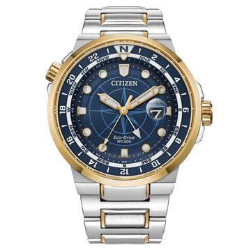 Reloj Citizen Endeavor Eco-Drive de 44 mm con pulsera de acero inoxidable para hombre, color azul