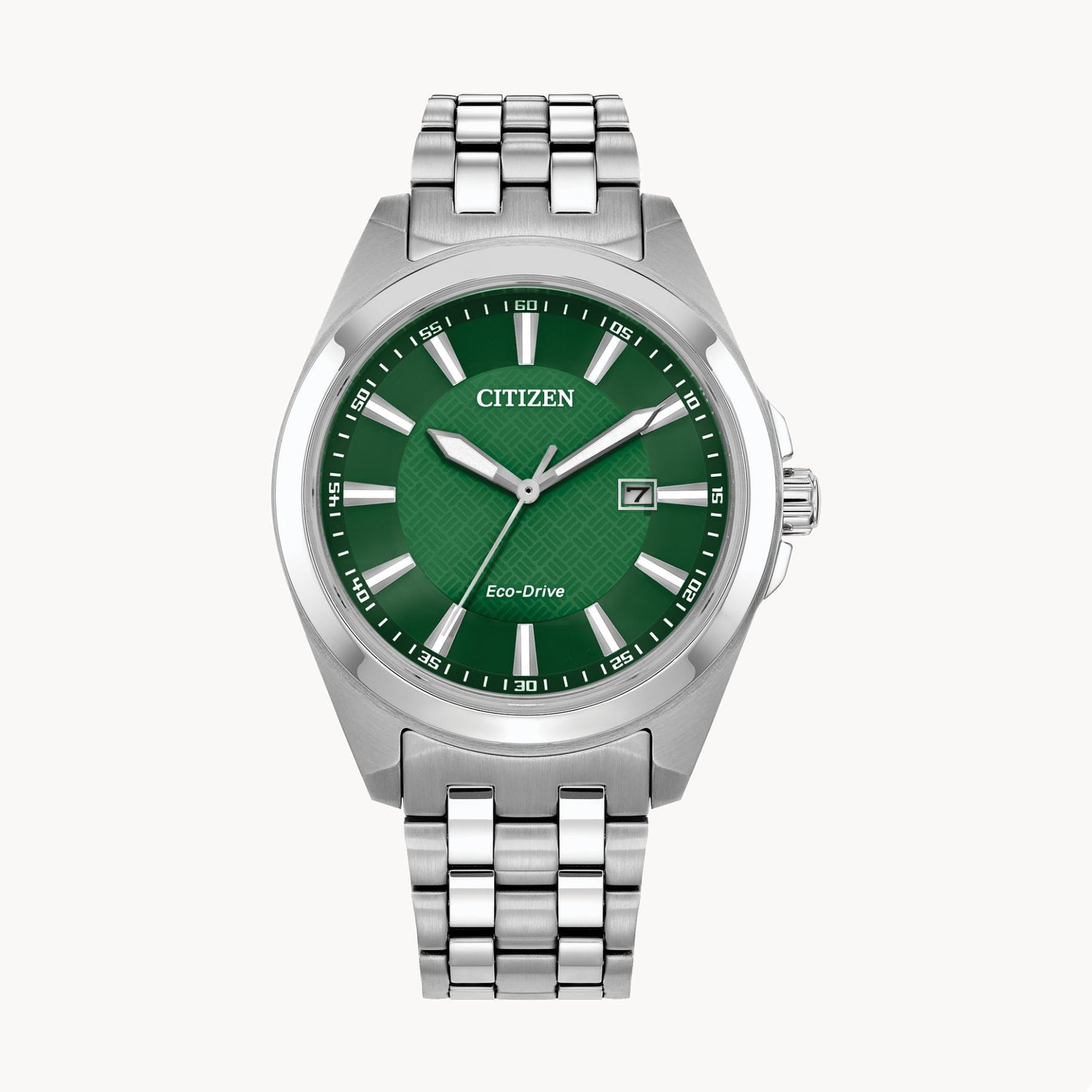 Reloj Citizen Peyten Eco-Drive de 41 mm con pulsera de acero inoxidable para hombre, esfera verde