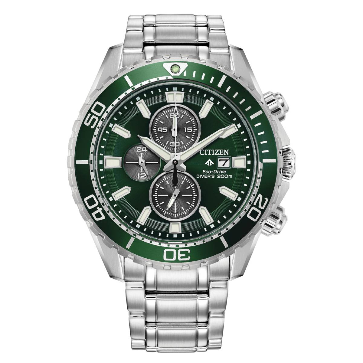 Citizen Promaster Dive Men's 45mm Eco-Drive Stainless Steel Bracelet Watch - Green Dial