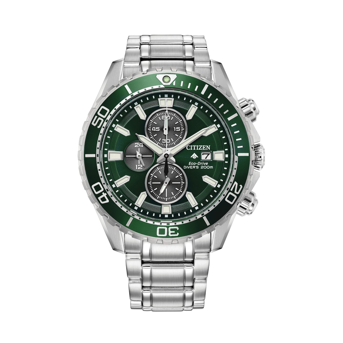 Citizen Promaster Dive Men's 45mm Eco-Drive Stainless Steel Bracelet Watch - Green Dial