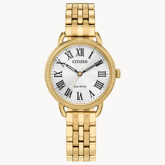 Reloj Citizen Classic Coin Edge Eco Drive de acero inoxidable para mujer de 29 mm - Dorado