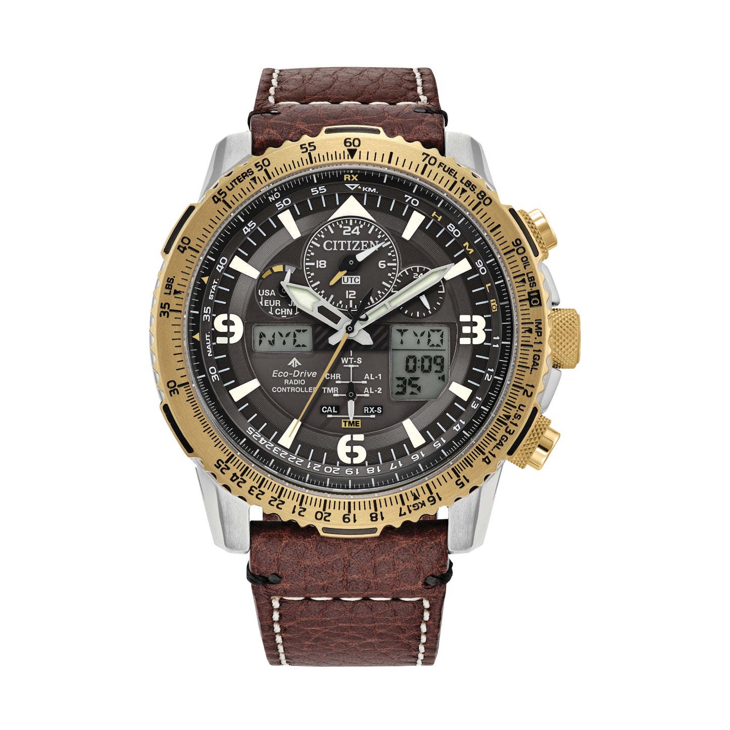 Reloj Citizen Promaster Sailhawk Eco Drive de 45 mm para hombre con correa de cuero - Gris