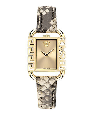 Reloj Versace Flair para mujer con correa de piel de 26 mm y esfera dorada